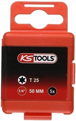 ZESTAW 5 BITÓW DO WKRETAKÓW TORX T25 50MM 1/4'' KS TOOLS 911.2735 ZESTAW 5 BITÓW DO WKRETAKÓW TORX T25 50MM 1/4'' KS TOOLS 911.2735