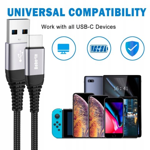 4x PRZEWÓD KABEL USB DO USB-C FAST CHARGE 4 SZTUKI