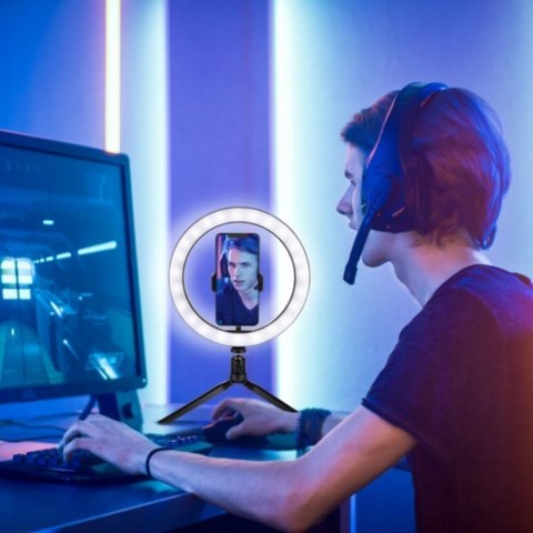 LAMPA PIERŚCIENIOWA LED SELFIE RING GRUNDIG 120 LED + MINI STATYW