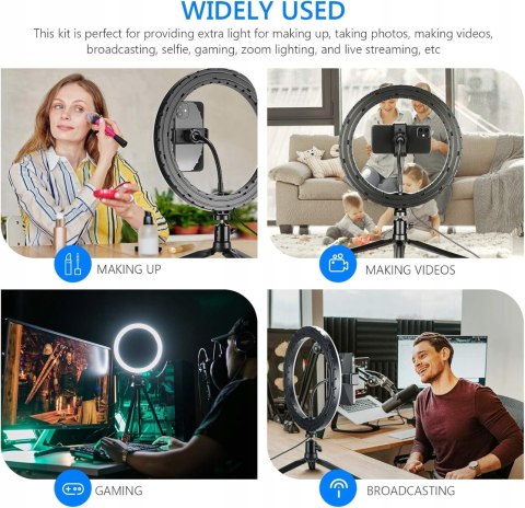 LAMPA PIERŚCIENIOWA RING USB MAKIJAŻ 10'' + MINI STATYW NEEWER