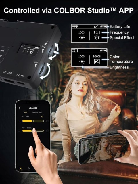 MAŁA LAMPA FOTOGRAFICZNA LED DO APARATU MOMAN ML8A-DC