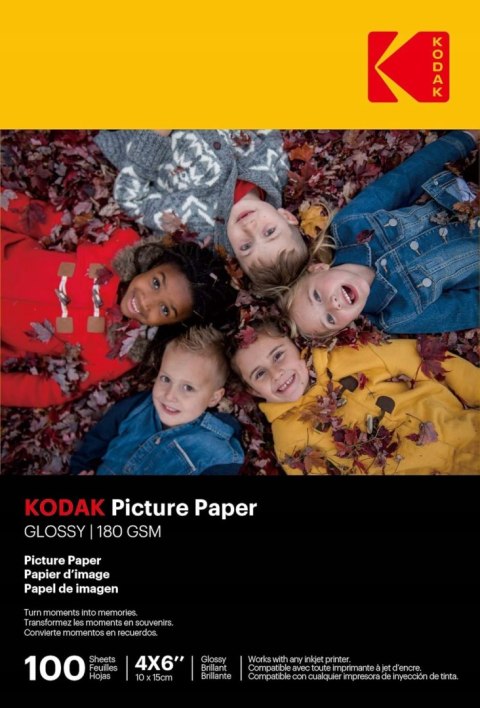 PAPIER FOTOGRAFICZNY KODAK 180 GSM 10x15CM A6 100 ARKUSZY