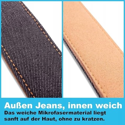 PASEK NA SZYJĘ NARAMIENNY DO APARATU JEANS NIEBIESKI UNIWERSALNY