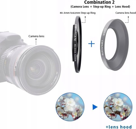 PIERŚCIEŃ REDUKCYJNY REDUKCJA FILTROWA 40,5-62MM STEP-UP ADAPTER