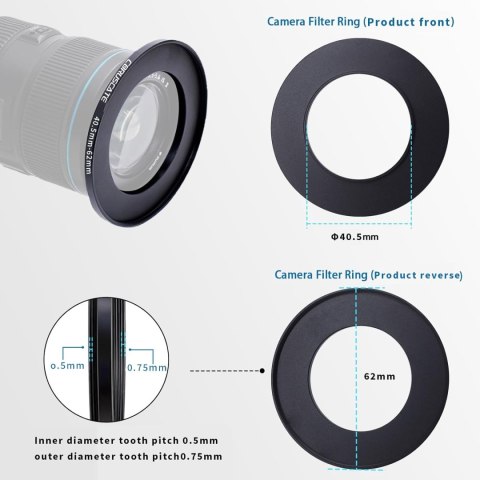 PIERŚCIEŃ REDUKCYJNY REDUKCJA FILTROWA 40,5-62MM STEP-UP ADAPTER