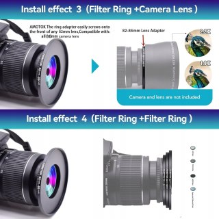 PIERŚCIEŃ REDUKCYJNY REDUKCJA FILTROWA 82-86MM STEP-UP ADAPTER AMOTOK