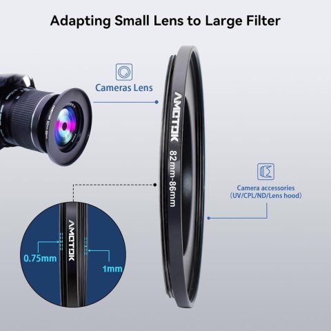 PIERŚCIEŃ REDUKCYJNY REDUKCJA FILTROWA 82-86MM STEP-UP ADAPTER AMOTOK
