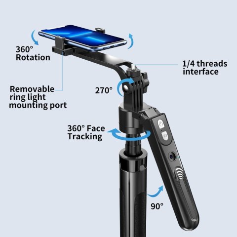 SELFIE STICK KIJEK DO KAMERY STATYW TRIPOD BLUETOOTH 180CM + 2x LAMPKA LED