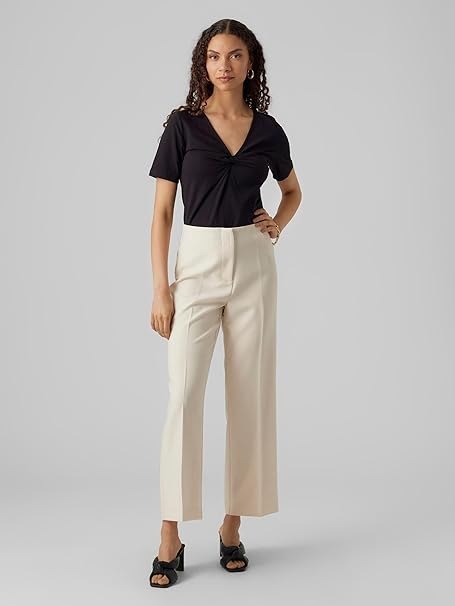 VERO MODA ELEGANCKIE DAMSKIE SPODNIE MATERIAŁOWE NA KANT R. M VERO MODA ELEGANCKIE DAMSKIE SPODNIE MATERIAŁOWE NA KANT R. M