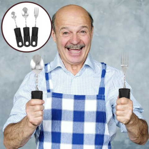 ZESTAW SZTUĆCÓW SZTUĆCE DLA SENIORÓW NIEPEŁNOSPRAWNYCH ŁYŻECZKA WIDELEC
