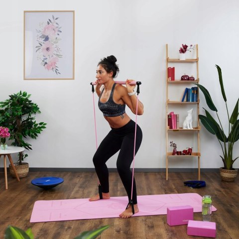DRĄŻEK KIJ TRENINGOWY DO ĆWICZEŃ PILATES FITNESS RÓŻOWY RELAXDAYS