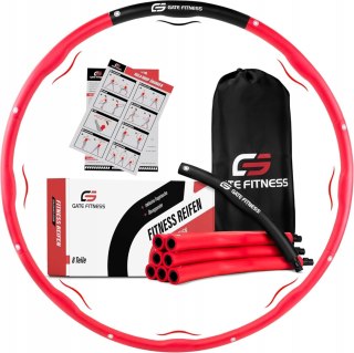 HULA HOOP SKŁADANE FITNESS Z WYPUSTKAMI 76-100CM GATE CZERWONO-CZARNE