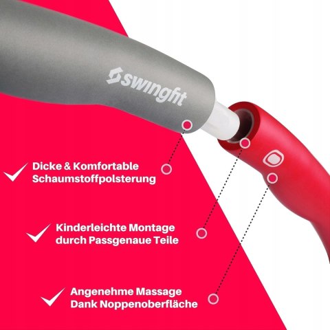 HULA HOOP SKŁADANE FITNESS Z WYPUSTKAMI 95CM SWINGFIT