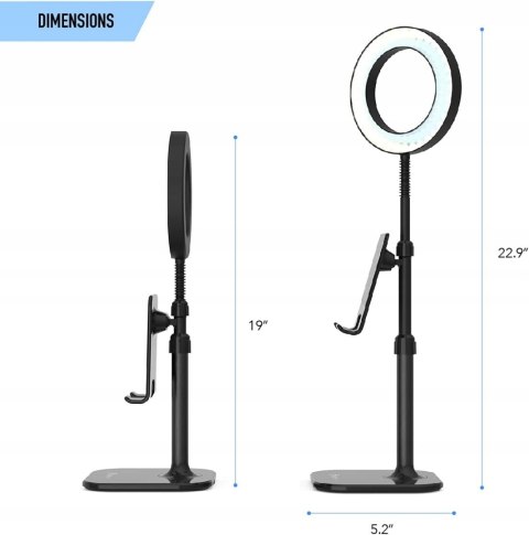 LAMPA PIERŚCIENIOWA BIURKOWA STOJĄCA LED 6" DIGIPOWER DP-WSH-PH6