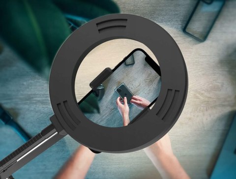 LAMPA PIERŚCIENIOWA LED NA BIURKO RING SELFIE MAKIJAŻ + UCHWYT BIURKOWY