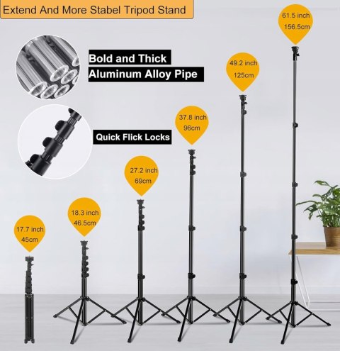 LAMPA PIERŚCIENIOWA MAKIJAŻ RING USB 10'' + STATYW UCHWYT NA TELEFON