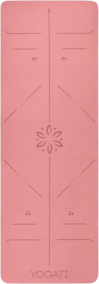 MATA DO ĆWICZEŃ FITNESS JOGA PILATES 183x61x0,6CM TPE YOGATI RÓŻOWA