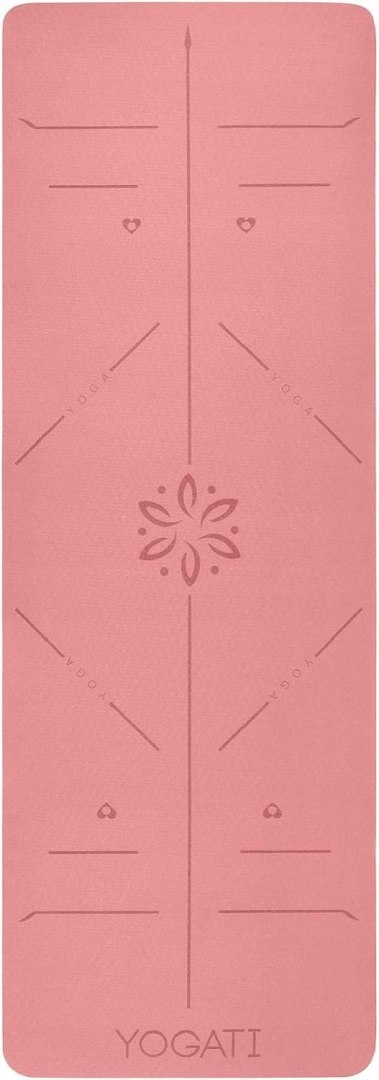 MATA DO ĆWICZEŃ FITNESS JOGA PILATES 183x61x0,6CM TPE YOGATI RÓŻOWA