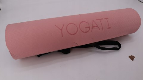 MATA DO ĆWICZEŃ FITNESS JOGA PILATES 183x61x0,6CM TPE YOGATI RÓŻOWA