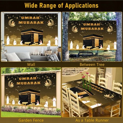 TŁO FOTOGRAFICZNE DEKORACYJNE RAMADAN UMRAH MUBARAK 180x110CM TŁO FOTOGRAFICZNE DEKORACYJNE RAMADAN UMRAH MUBARAK 180x110CM