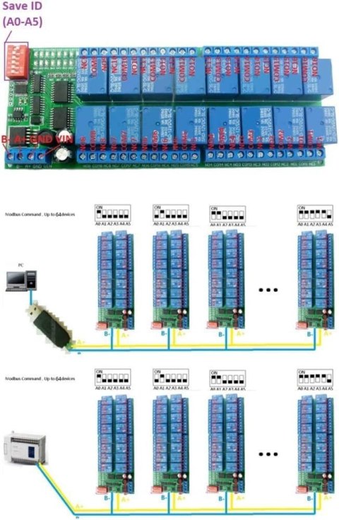 16-KANAŁOWA PŁYTKA PRZEKAŹNIKOWA BLUETOOTH DC 12V