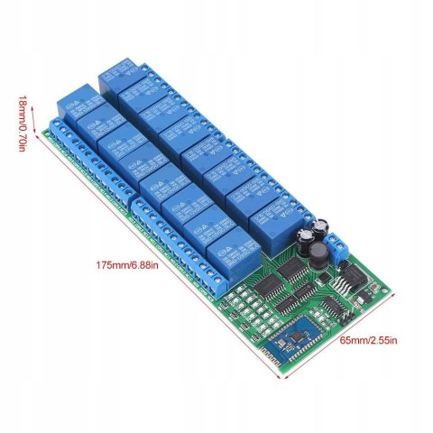 16-KANAŁOWA PŁYTKA PRZEKAŹNIKOWA BLUETOOTH DC 12V
