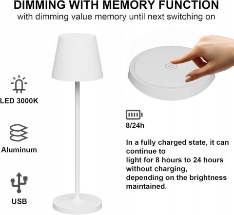 2x LAMPY STOŁOWE LED BIURKOWE KLIGHTEN BEZPRZEWODOWE PRZENOŚNE 2 SZTUKI 2x LAMPY STOŁOWE LED BIURKOWE KLIGHTEN BEZPRZEWODOWE PRZENOŚNE 2 SZTUKI