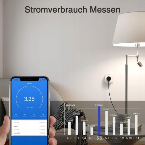 4x INTELIGENTNE GNIAZDO Z POMIAREM ENERGII GOHOME ALEXA 4 SZTUKI
