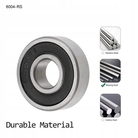 4x ŁOŻYSKO KULKOWE 6004 2RS 20x42x12MM ZESTAW 4 SZTUKI 4x ŁOŻYSKO KULKOWE 6004 2RS 20x42x12MM ZESTAW 4 SZTUKI