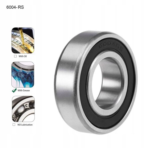 4x ŁOŻYSKO KULKOWE 6004 2RS 20x42x12MM ZESTAW 4 SZTUKI 4x ŁOŻYSKO KULKOWE 6004 2RS 20x42x12MM ZESTAW 4 SZTUKI