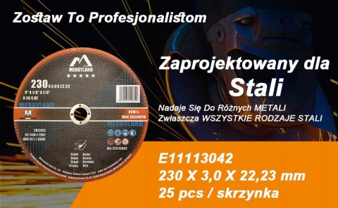5x TARCZA TNĄCA MERRYLAND DO SZLIFIERKI KĄTOWEJ 230x3MM 5x TARCZA TNĄCA MERRYLAND DO SZLIFIERKI KĄTOWEJ 230x3MM