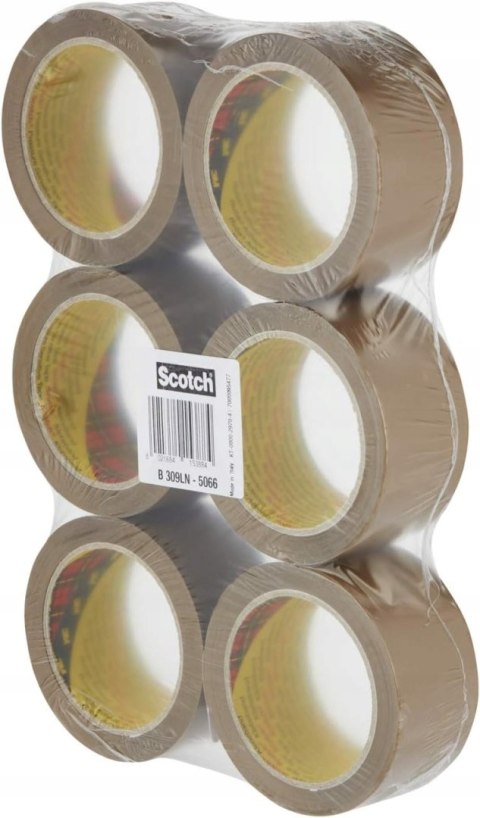 6x TAŚMA PAKOWA 3M SCOTCH 309 BOX SEALING TAPE 50MMx66M 6 SZTUK ZESTAW