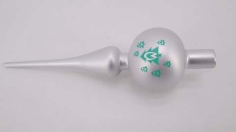 CZUBEK NA CHOINKĘ SZKLANY SZPIC 27,5CM SREBRNY CZUBEK NA CHOINKĘ SZKLANY SZPIC 27,5CM SREBRNY