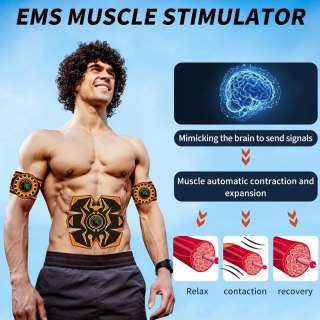 ELEKTROSTYMULATOR TRENAŻER MIĘŚNI BRZUCHA RAMION MASAŻER EMS