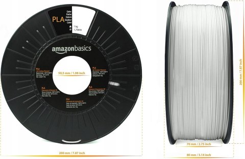FILAMENT DO DRUKARKI 3D 1,75MM PLA 1KG BIAŁY AMAZON
