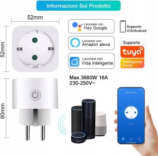 INTELIGENTNE GNIAZDO 16A SMART WIFI ALEXA EXTRASTAR