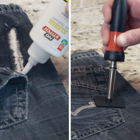 KLEJ DO TKANIN W PROSZKU STITCH 100G MEDIASHOP + ŻELAZKO