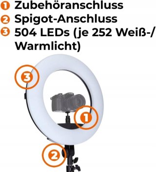 LAMPA PIERŚCIENIOWA LED RING BI-COLOR ROLLEI 3200-5500K