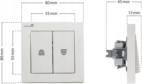 PRZEŁĄCZNIK ROLET PODWÓJNY PRZYCISK 23005 SCHELLENBERG PRZEŁĄCZNIK ROLET PODWÓJNY PRZYCISK 23005 SCHELLENBERG