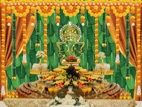TŁO FOTOGRAFICZNE WESELNE INDYJSKIE POOJA DIWALI 210x150CM TŁO FOTOGRAFICZNE WESELNE INDYJSKIE POOJA DIWALI 210x150CM