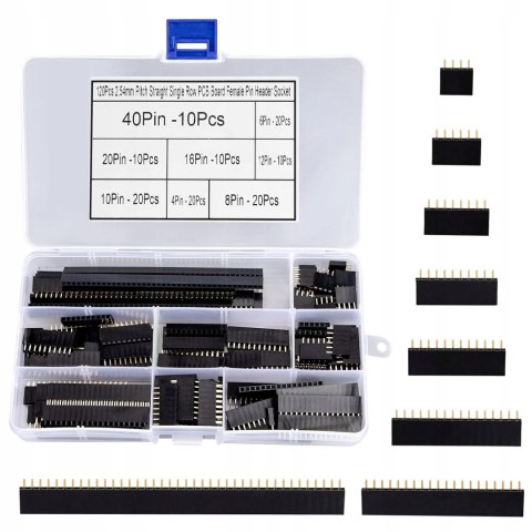 WTYKI LISTWA SZYNA PINOWA 4-40 PINÓW 2,54MM ZESTAW WTYKI LISTWA SZYNA PINOWA 4-40 PINÓW 2,54MM ZESTAW