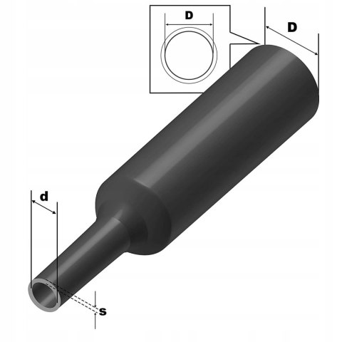ISOLATECH KOSZULKA RURKA TERMOKURCZLIWA 2:1 12.7MM CZERWONA 6M