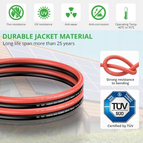 PRZEWÓD KABEL SOLARNY 10AWG/6 MM2 GARLLEN 1M PRZEWÓD KABEL SOLARNY 10AWG/6 MM2 GARLLEN 1M