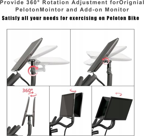 REGULACJA MONITORA UCHWYT DO ROWERU STACJONARNEGO PELETON BIKE ZESTAW