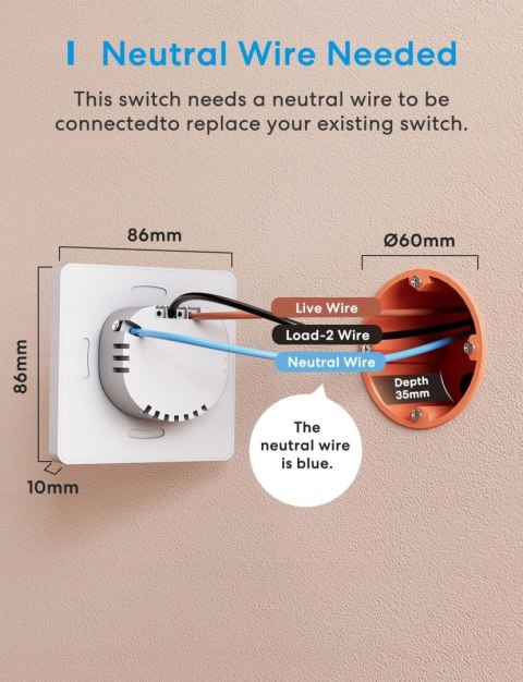 WŁĄCZNIK ŚWIATŁA WLAN WI-FI MEROSS SMART MSS510 APPLE HOMEKIT