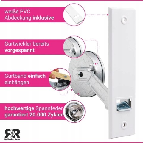 ZWIJACZ TAŚMY ROLETY Z ROZSTAWEM 160MM 5M