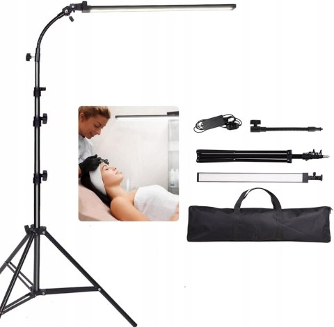 LAMPA FOTOGRAFICZNA KOSMETYCZNA LED SMD 5500K + STATYW GSKAIWEN