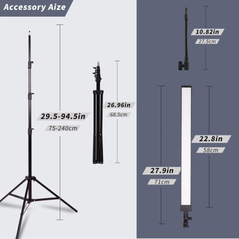 LAMPA FOTOGRAFICZNA KOSMETYCZNA LED SMD 5500K + STATYW GSKAIWEN