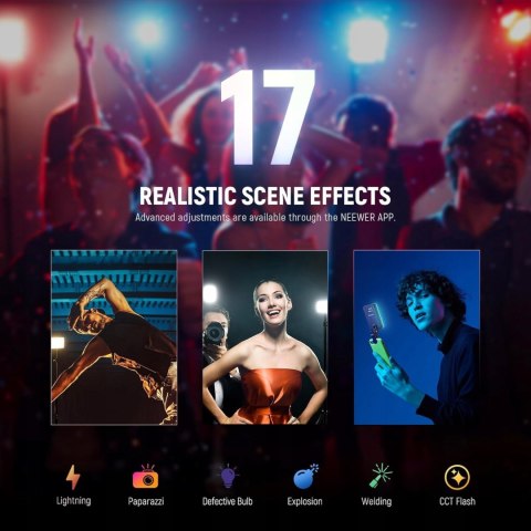 LAMPA LED RGB DO SELFIE TELEFONU LAPTOPA APARATU NEEWER VL67C Z KLIPSEM