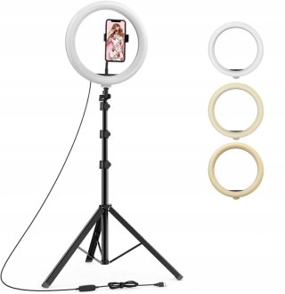 LAMPA PIERŚCIENIOWA MAKIJAŻ STATYW RING USB 12" STATYW UCHWYT NA TELEFON